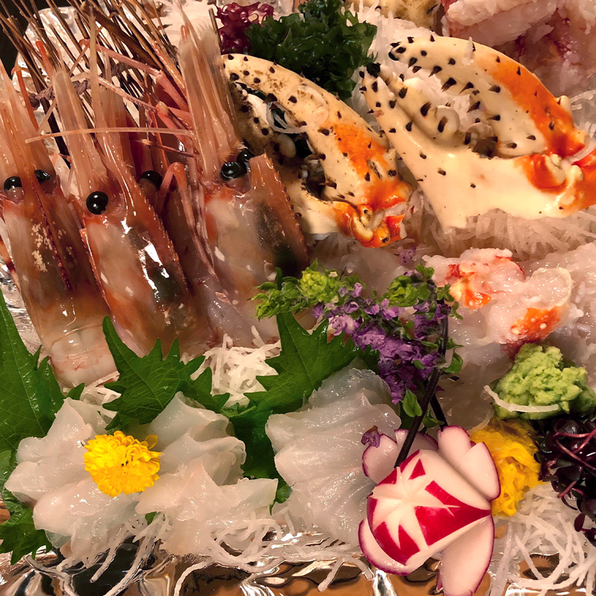 Freshly caught sashimi at Michelin Restaurant Japan